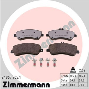 ZIMMERMANN 24867.905.1 Pastiglie freno Anteriore per