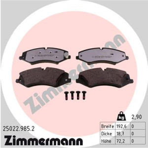 ZIMMERMANN 25022.985.2 Brzdové platničky Predné pre