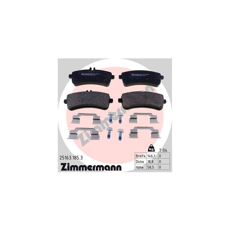 ZIMMERMANN 25163.185.3 Pastiglie freno