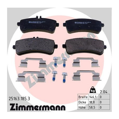 ZIMMERMANN 25163.185.3 Bremsbeläge