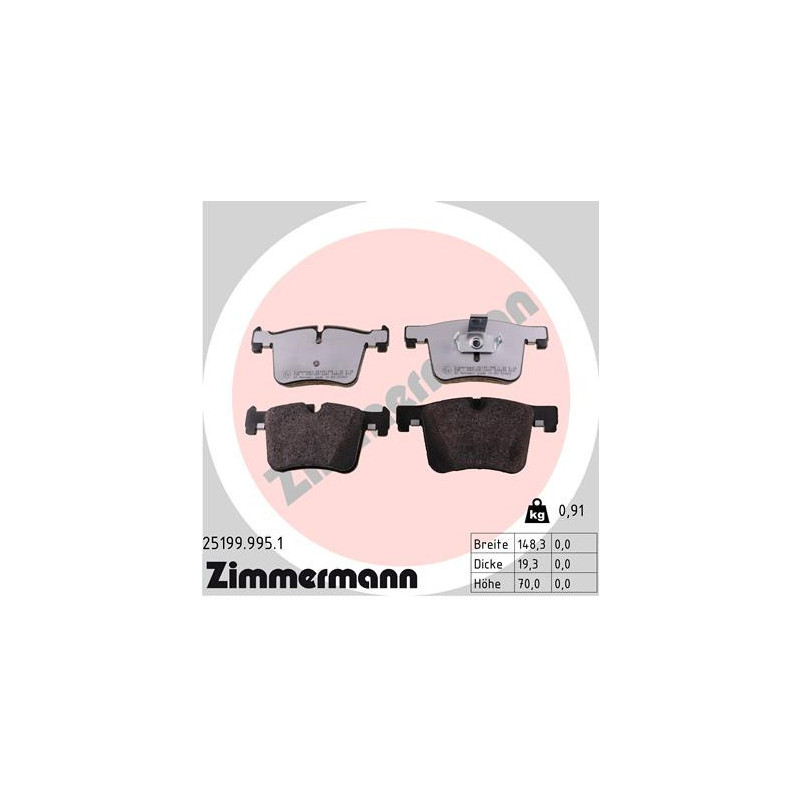 ZIMMERMANN 25199.995.1 Pastillas de freno Delantero para