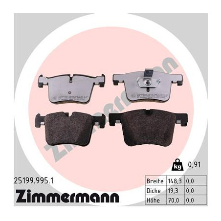 ZIMMERMANN 25199.995.1 Bremsbeläge Vorne für
