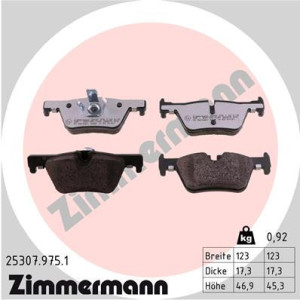 ZIMMERMANN 25307.975.1 Pastillas de freno Trasero para
