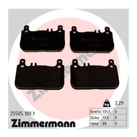 ZIMMERMANN 25505.180.1 Bremsbeläge Vorne für