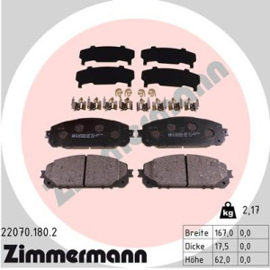 ZIMMERMANN 22070.180.2 Brake Pads Set Front for