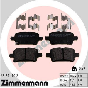 ZIMMERMANN 22129.170.2 Pastillas de freno Trasero para
