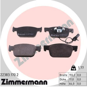 ZIMMERMANN 22383.170.2 Klocki hamulcowe Przód dla