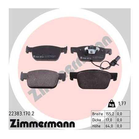 ZIMMERMANN 22383.170.2 Brzdové platničky Predné pre