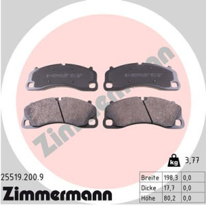ZIMMERMANN 25519.200.9 Brzdové platničky Predné pre