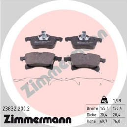 ZIMMERMANN 23832.200.2 Bremsbeläge