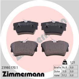 ZIMMERMANN 23980.170.1 Brake Pads