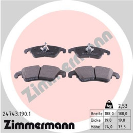 ZIMMERMANN 24743.190.1 Bremsbeläge