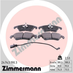 ZIMMERMANN 24743.190.3 Bremsbeläge