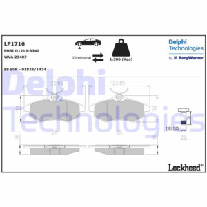 DELPHI LP1716 Pastiglie freno