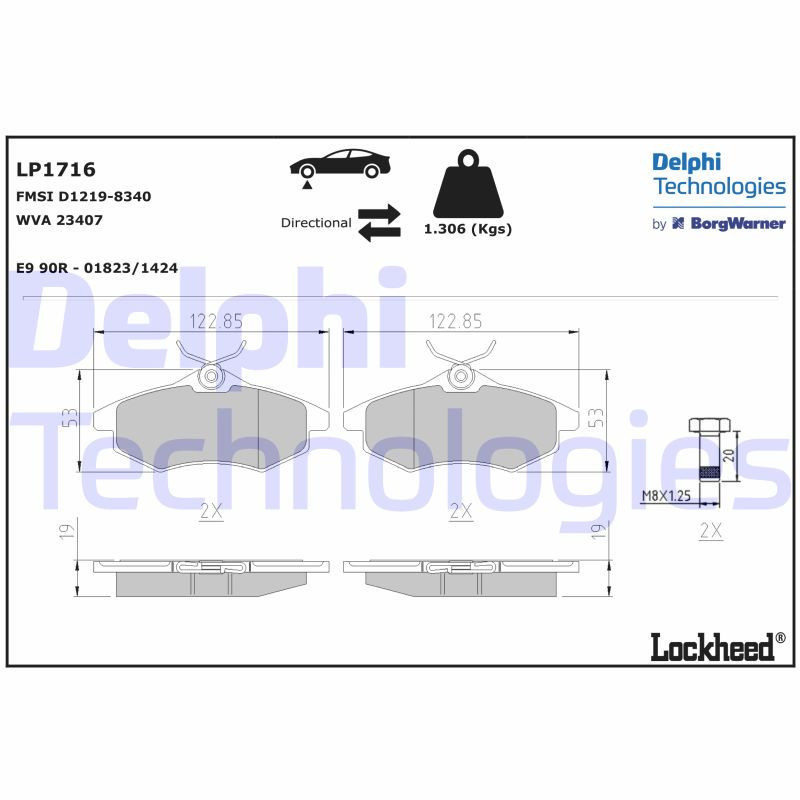 DELPHI LP1716 Brzdové platničky