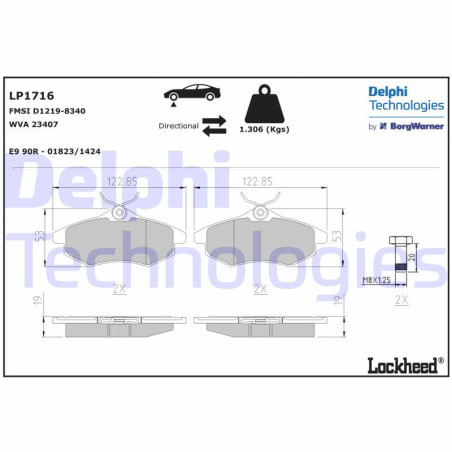 DELPHI LP1716 Brake Pads Set