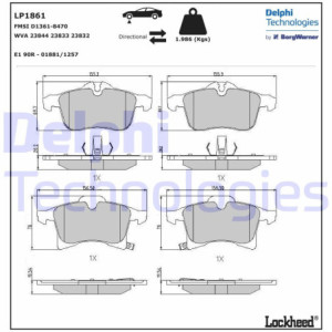 DELPHI LP1861 Brake Pads Set Front for