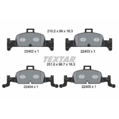 TEXTAR 2240201 Brzdové platničky predný pre Audi A5 A4 A6 Q5 A7