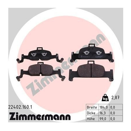 Plaquettes de frein Avant pour Audi A4 A5 A6 Q5 ZIMMERMANN 22402.160.1