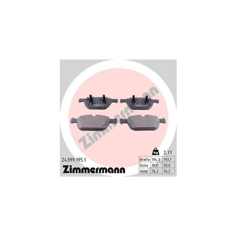 Bremsbeläge Vorne für Volvo XC60 XC90 ZIMMERMANN 24399.195.1