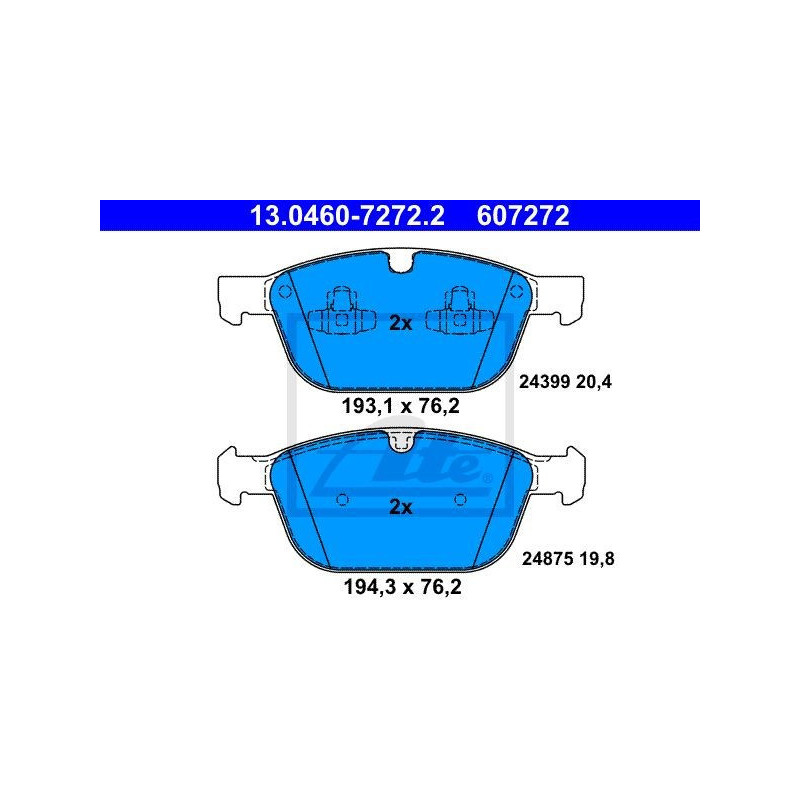 Brake Pads Set Front for Volvo XC60 XC90 ATE 13.0460-7272.2