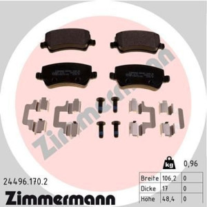 Brzdové platničky Zadné pre Ford Land Rover Volvo ZIMMERMANN 24496.170.2