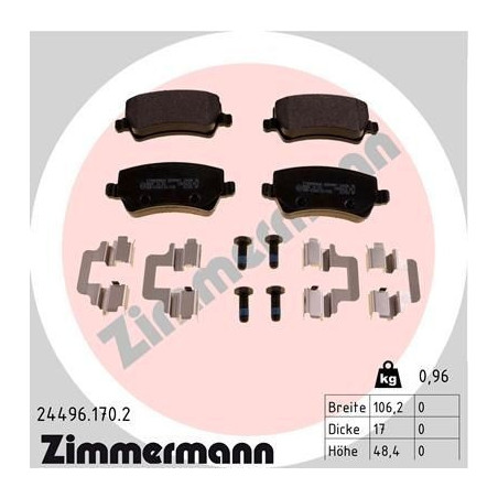 Klocki hamulcowe Tył dla Ford Land Rover Volvo ZIMMERMANN 24496.170.2