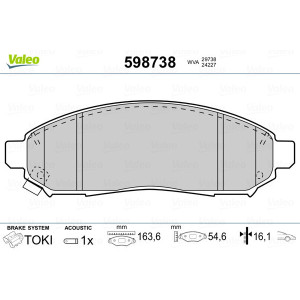 VALEO 598738 Pastiglie freno Anteriore per