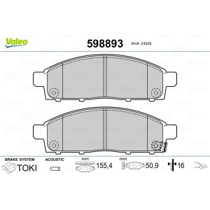 VALEO 598893 Klocki hamulcowe Przód dla