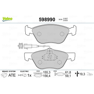 VALEO 598990 Klocki hamulcowe Przód dla