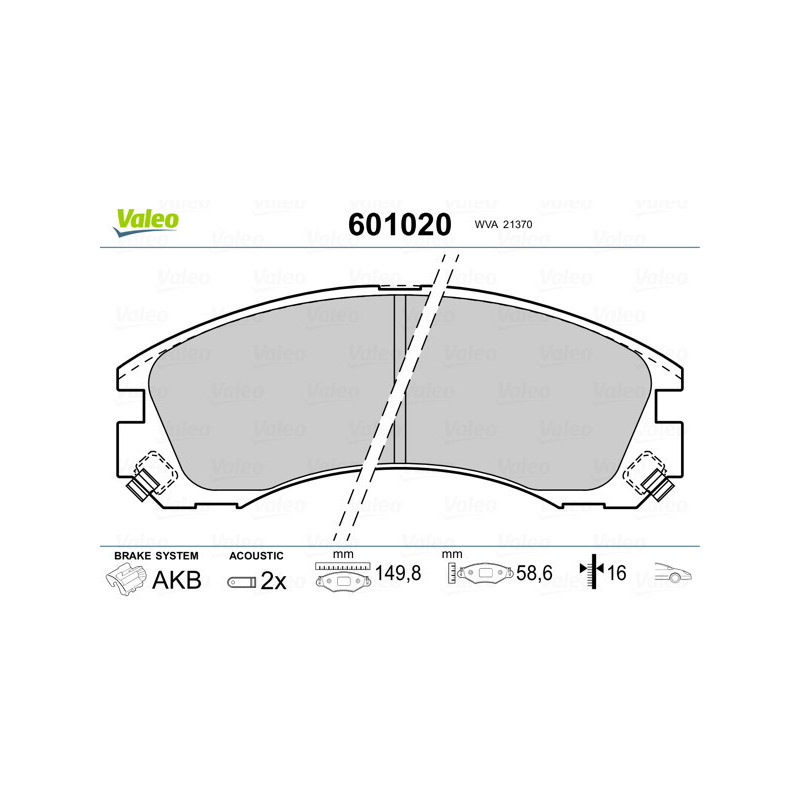 VALEO 601020 Klocki hamulcowe Przód dla