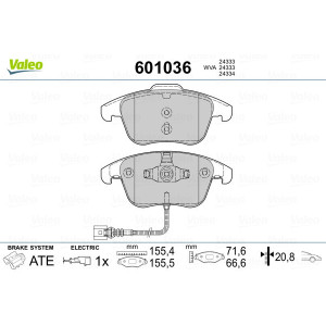 VALEO 601036 Pastiglie freno Anteriore per
