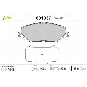 VALEO 601037 Klocki hamulcowe Przód dla