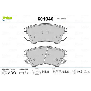 VALEO 601046 Brzdové platničky Predné pre