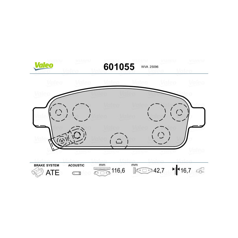 VALEO 601055 Bremsbeläge Hinten für