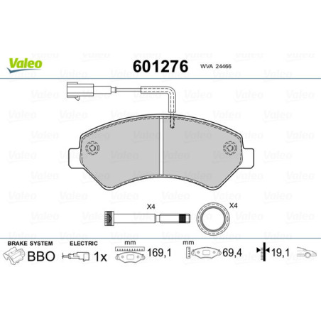 VALEO 601276 Plaquettes de frein Avant pour