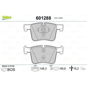 VALEO 601288 Pastiglie freno Anteriore per