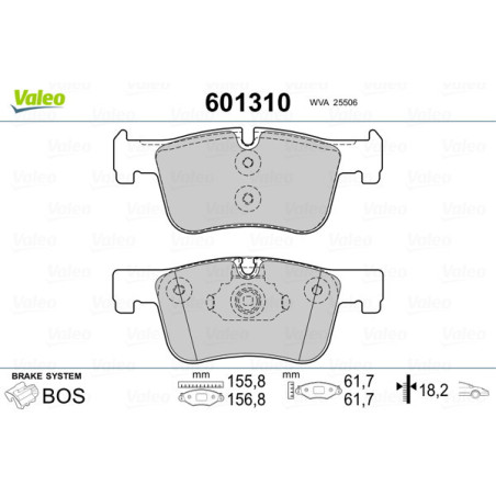 VALEO 601310 Bremsbeläge Vorne für