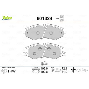 VALEO 601324 Pastiglie freno Anteriore per
