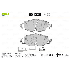 VALEO 601328 Pastiglie freno Anteriore per