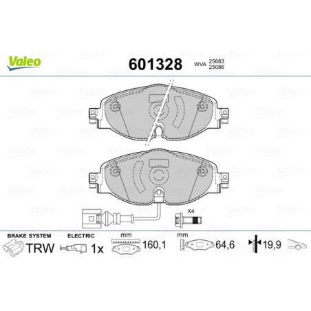 VALEO 601328 Brake Pads Set Front for