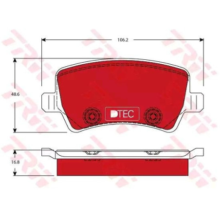 Brzdové platničky Zadné pre Ford Land Rover Volvo TRW GDB1685DTE