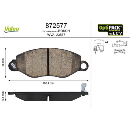 VALEO 872577 Bremsbeläge Vorne für