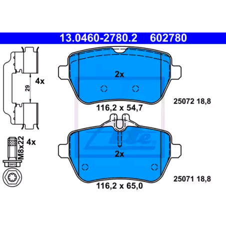 ATE 13.0460-2780.2 Klocki hamulcowe tył dla Mercedes S SL