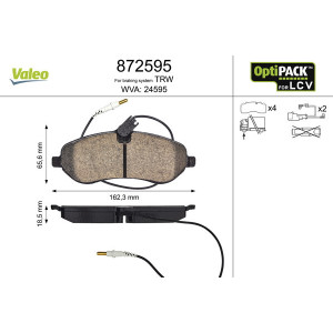 VALEO 872595 Pastillas de freno Delantero para
