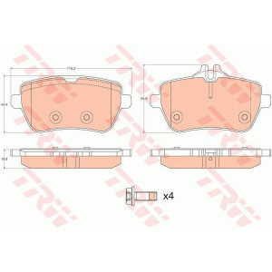 Brake Pads Set Rear for Mercedes S-Class W222 A217 C217 SL R231 TRW GDB2014