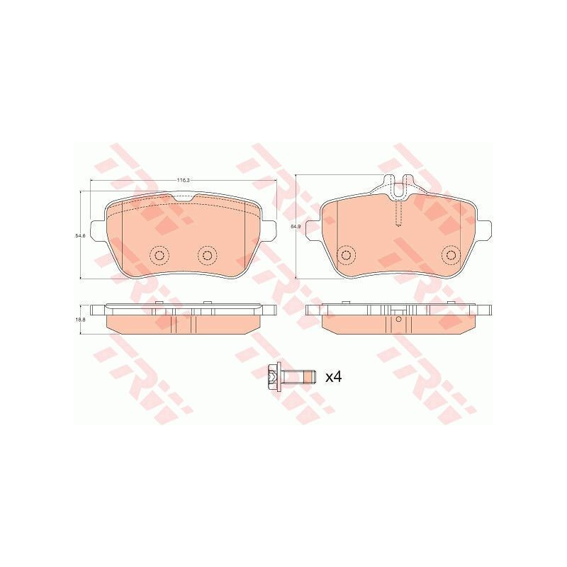 Pastillas de freno Trasero para Mercedes Clase S W222 A217 C217 SL R231 TRW GDB2014