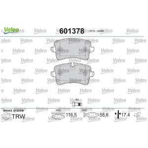 VALEO 601378 Pastiglie freno Posteriore per