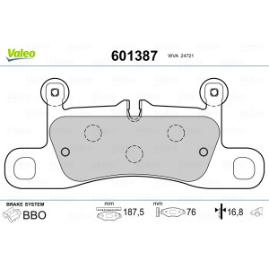VALEO 601387 Pastillas de freno Trasero para