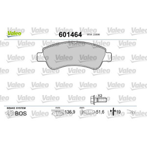 VALEO 601464 Pastiglie freno Anteriore per